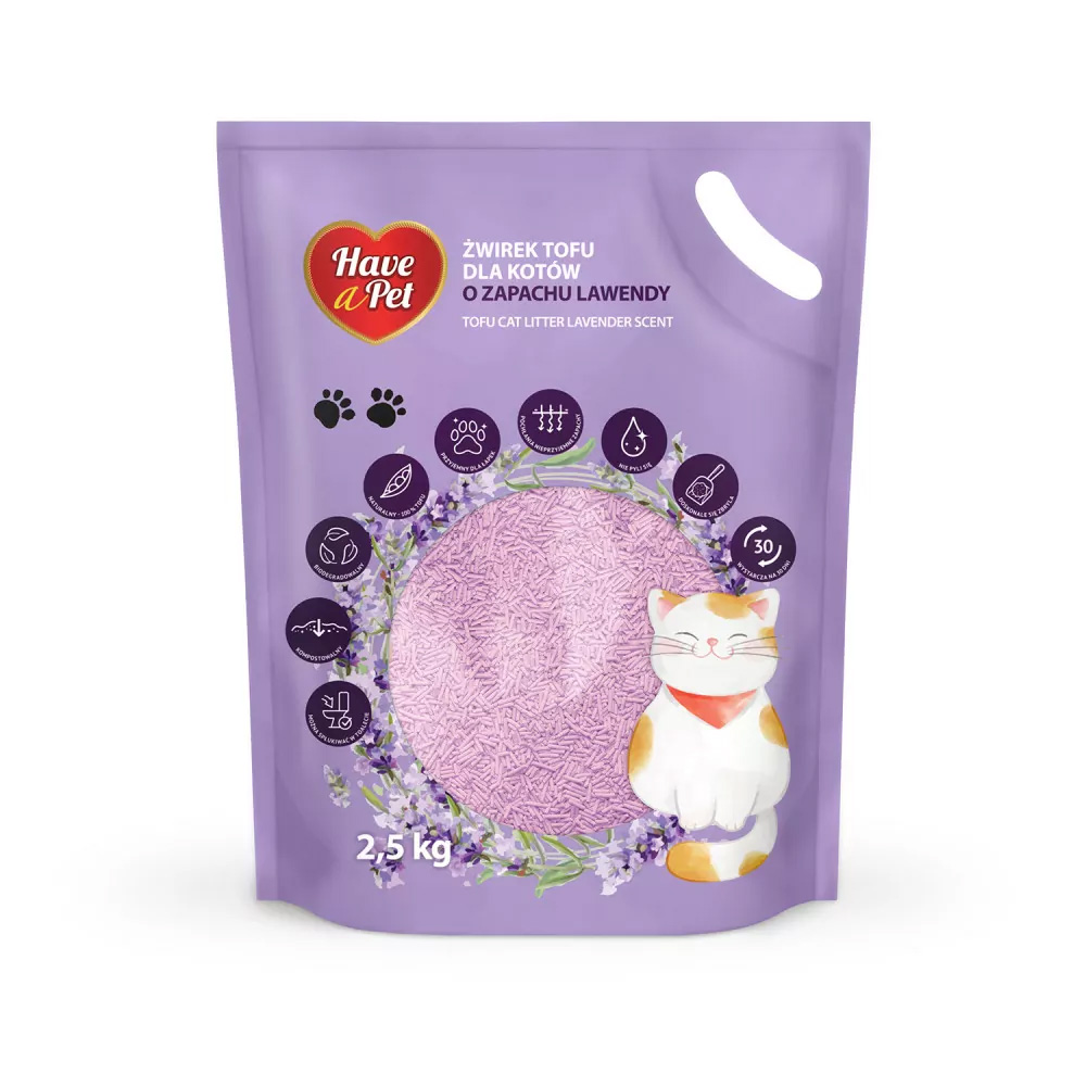 HAVE A PET Żwirek dla Kota Tofu Lawendowy 2x2,5kg